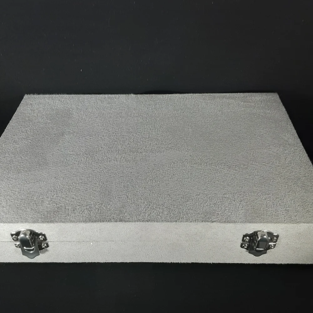 GRAY SUEDE JEWELRY BOX NWB - Picture 4 of 8